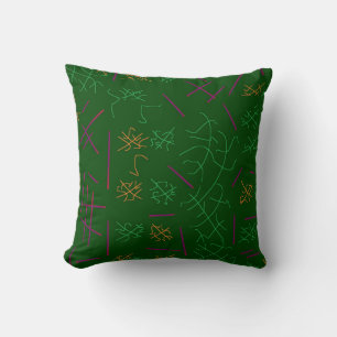 Tree leaves green art inspired design calm throw pillow