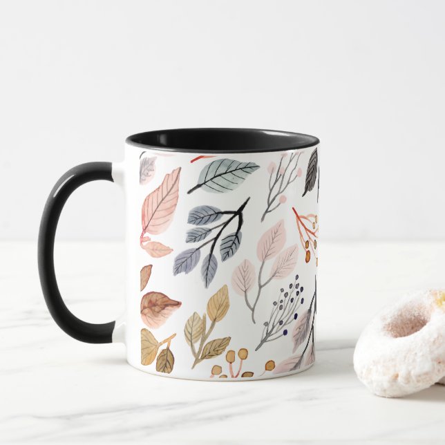 tree leaves mug (With Donut)