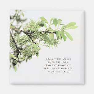 Tree Leaves Photo Bible Verse Magnet