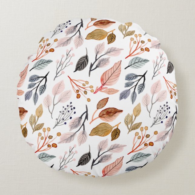 tree leaves round pillow (Front)