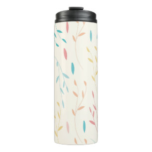 tree leaves thermal tumbler