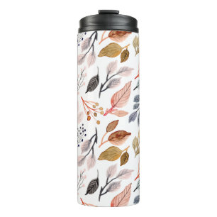 tree leaves thermal tumbler