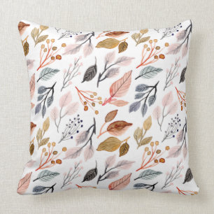 tree leaves throw pillow