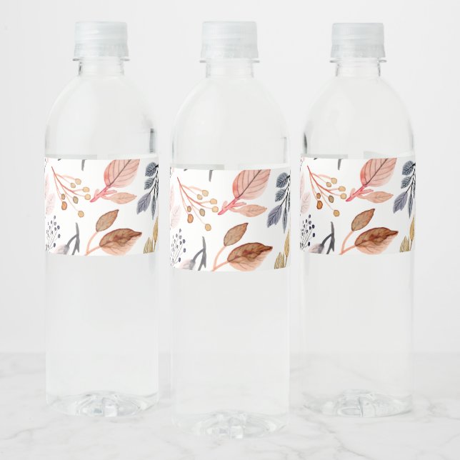 tree leaves water bottle label (Bottles)