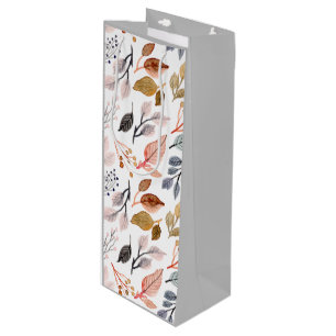 tree leaves wine gift bag