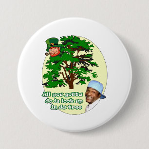 Tree Leprechaun 3 Inch Round Button