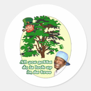 Tree Leprechaun Classic Round Sticker