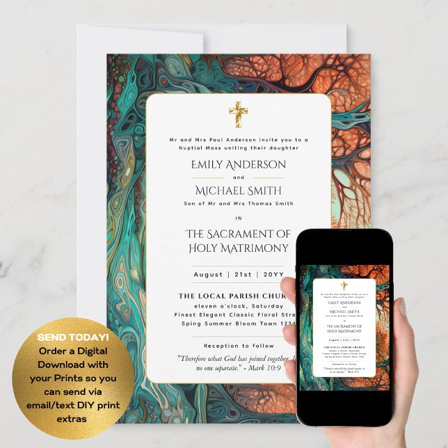 Tree Life  Catholic Nuptial Mass Wedding Invitation (Creator Uploaded)