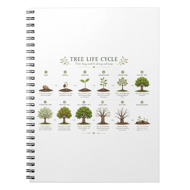 Tree Life Cycle Botanical Educational Nature Notebook (Front)