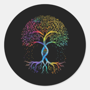 Tree Life Rainbow Lgbt Cool Gay Pride Flag Ally Classic Round Sticker