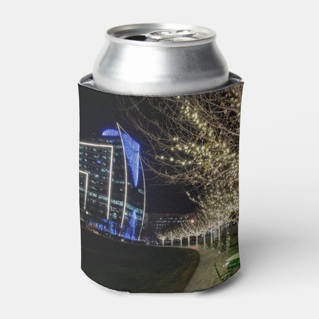 Tree Lights At Klyde Warren Park Can Cooler (Can Front)