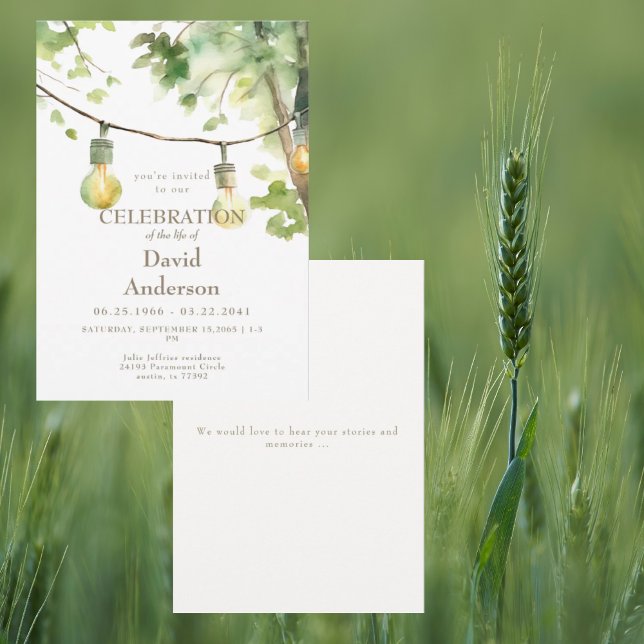 Tree & Lights Celebration of Life Invitation (Creator Uploaded)