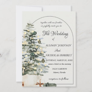 tree lights winter christmas wedding Invitation. Invitation