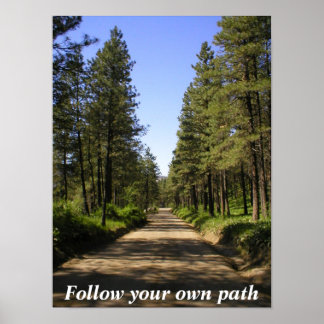 Tree lined dirt road poster