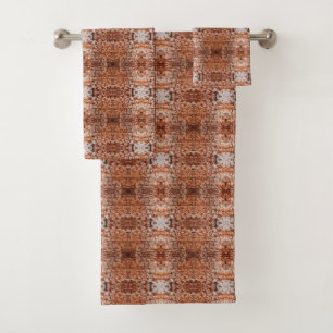 Tree Log Cutaway Photo Mixed Media Repeat Pattern Bath Towel Set