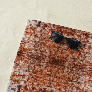 Tree Log Cutaway Photo Mixed Media Repeat Pattern Beach Towel