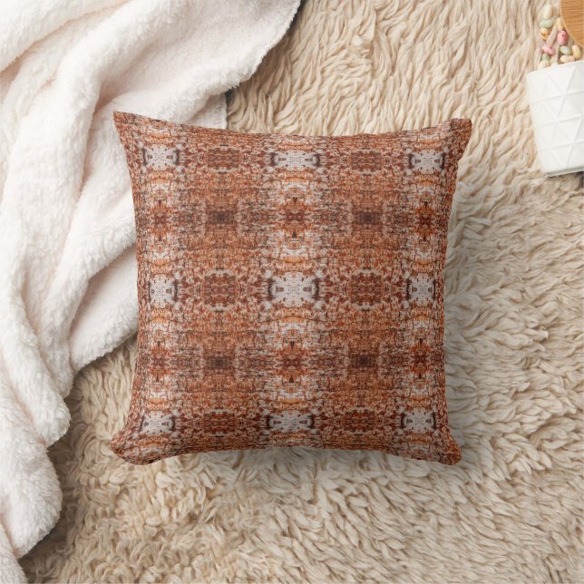 Tree Log Cutaway Photo Mixed Media Repeat Pattern Throw Pillow (Blanket)