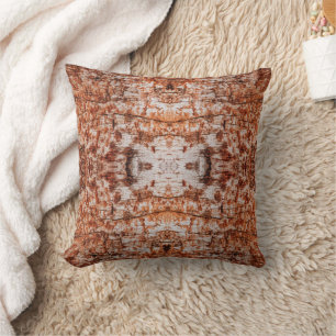 Tree Log Cutaway Photo Mixed Media Repeat Pattern Throw Pillow
