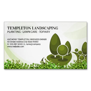 Tree Logo   Bushes   Gardening Magnetic Business Card