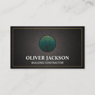 Tree Logo   Construction Real Estate Business Card