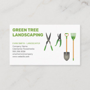 Tree Logo   Landscaping   Garden Tools   Lawn Business Card