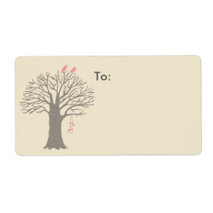 Tree Love Birds Custom Shipping Label
