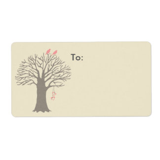 Tree Love Birds Custom Shipping Label
