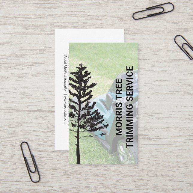 Tree Maintenance | Landscaping | Lawnmower Business Card (Front/Back In Situ)
