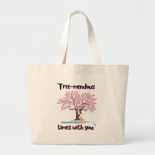 TREE MENDUS QUOTE LARGE TOTE BAG (Front)
