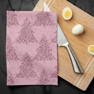 Tree Mod Decor   Dusty Mauve PInk Pastel Pattern Kitchen Towel