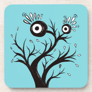 Tree Monster Weird Ink Drawing Coaster