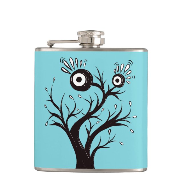 Tree Monster Weird Ink Drawing Hip Flask (Front)