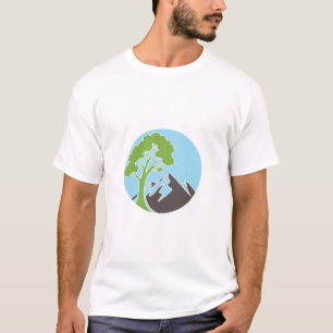 Tree Mountain Circle Nature Lover Eco T-Shirt