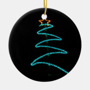 tree neon ceramic ornament