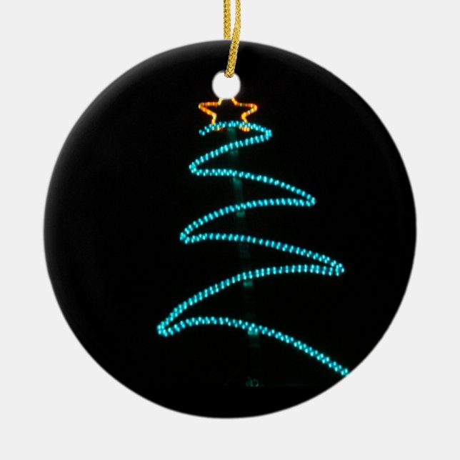 tree neon ceramic ornament (Front)