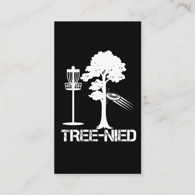 Tree Nied Funny Disc Golf Player Joke Frisbee Business Card (Front)