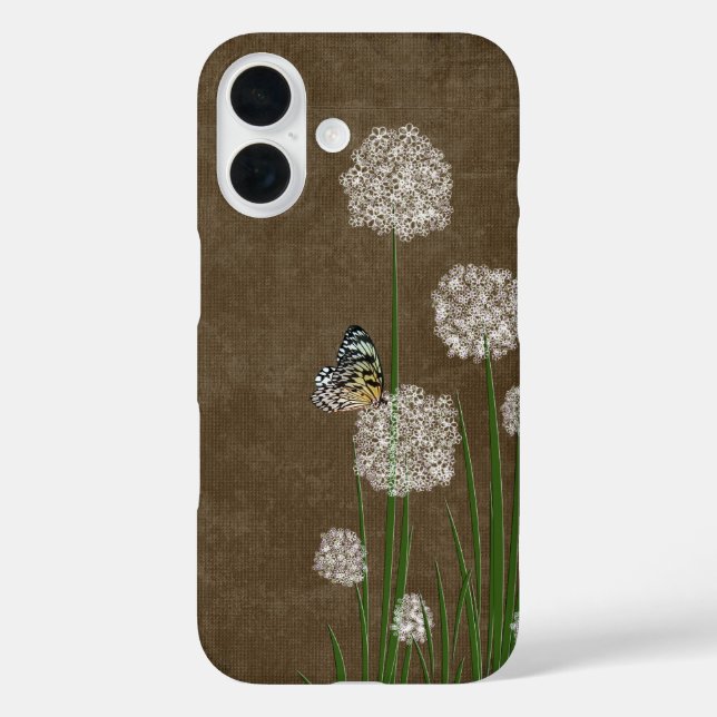 Tree Nymph Butterfly On a White Flower Case-Mate iPhone Case (Back)