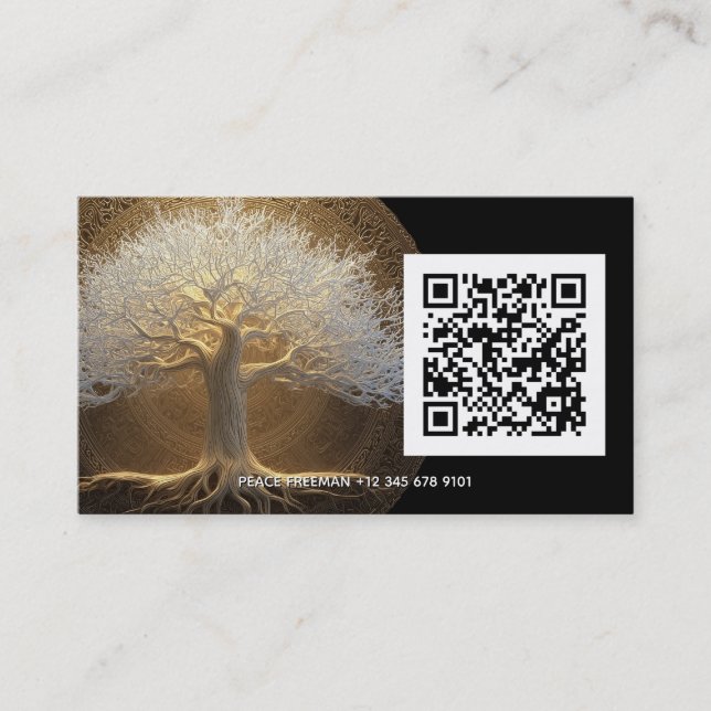 Tree of Eternal Light | Tree of Life Design Business Card (Front)