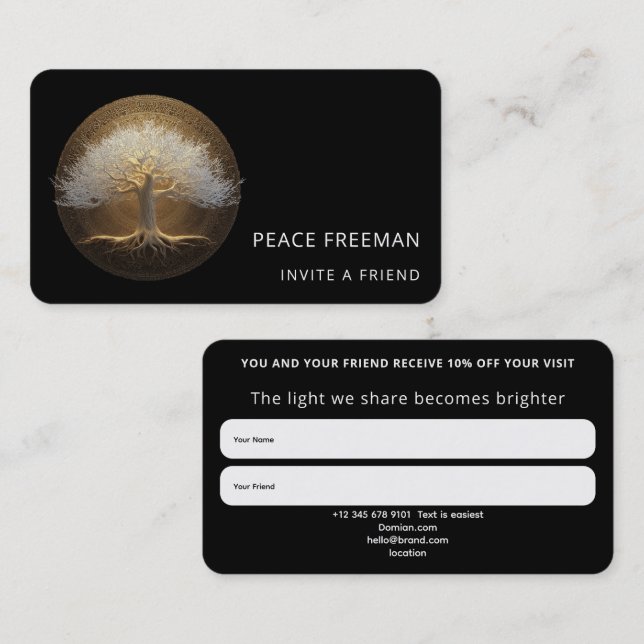 Tree of Eternal Light | Tree of Life Design Business Card (Front/Back)