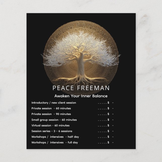 Tree of Eternal Light | Tree of Life Design Flyer (Front)
