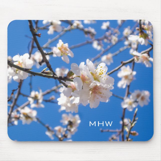 Tree of Flowers custom monogram mousepad (Front)