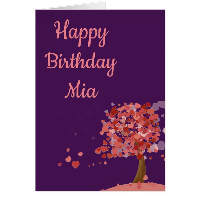 Tree of Hearts cute art hearts birthday name (Front)