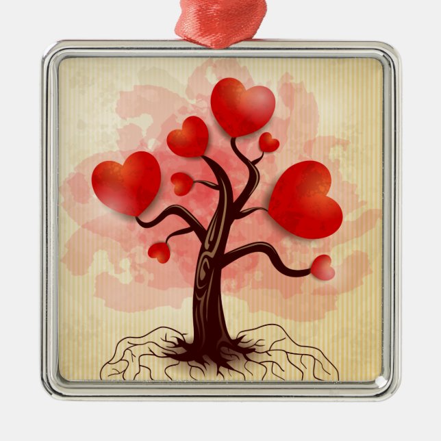 Tree of Hearts Metal Ornament (Front)