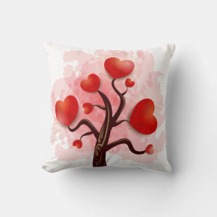 Tree of Hearts Throw Pillow