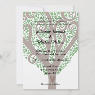 Tree of Hearts Wedding Invitation