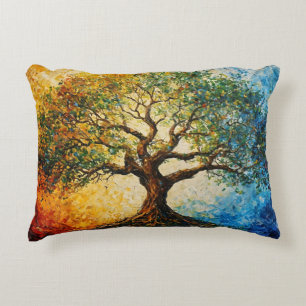 Tree of Knowledge - Oil Painting Accent Pillow