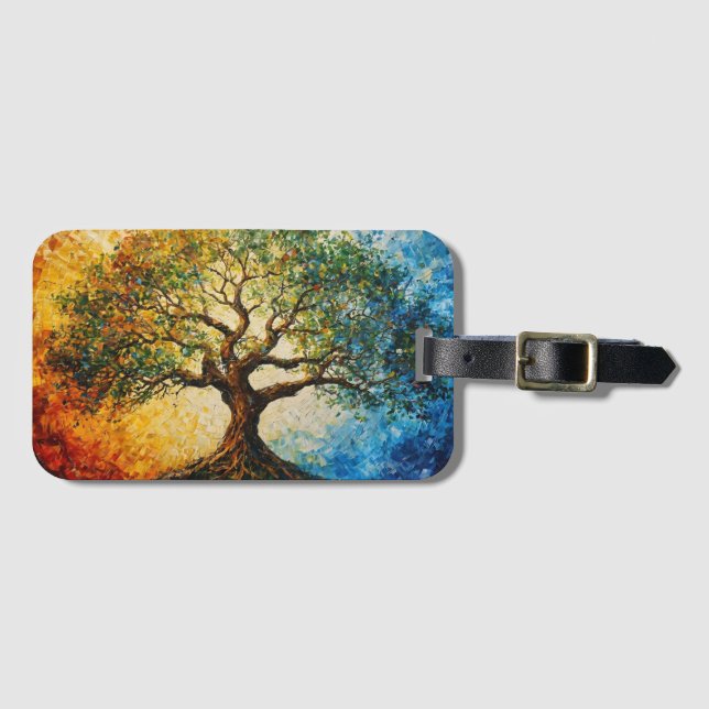 Tree of Knowledge - Oil Painting Luggage Tag (Front Horizontal)