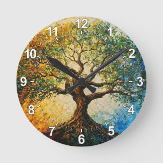 Tree of Knowledge - Oil Painting Round Clock