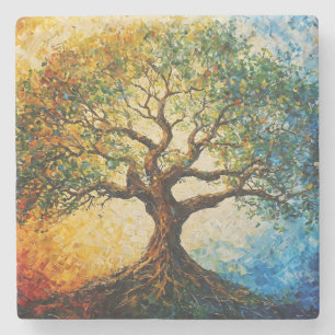 Tree of Knowledge - Oil Painting Stone Coaster
