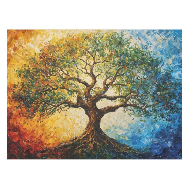 Tree of Knowledge - Oil Painting Tablecloth (Front (Horizontal))